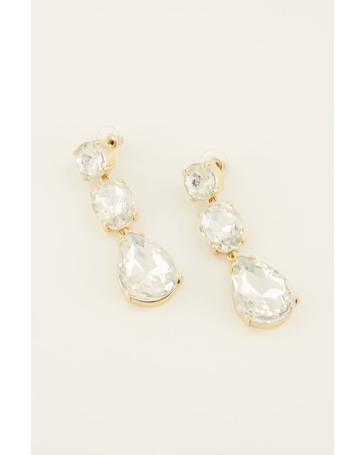 EARRINGS STATEMENT GLASS GOUD