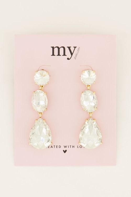 EARRINGS STATEMENT GLASS GOUD