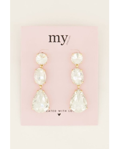 EARRINGS STATEMENT GLASS GOUD