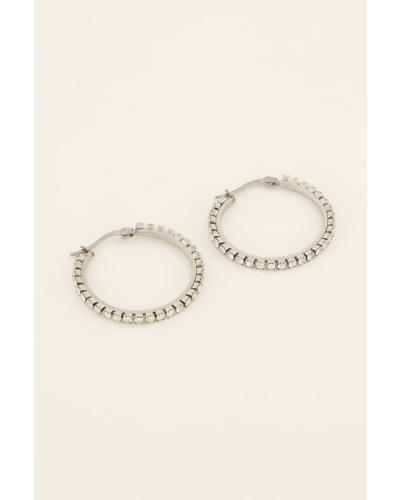 My Jewellery EARRING HOOPS STRASS ZILVER