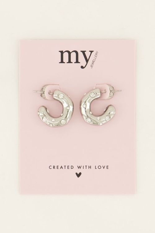 EARRINGS BOLD STRASS ZILVER