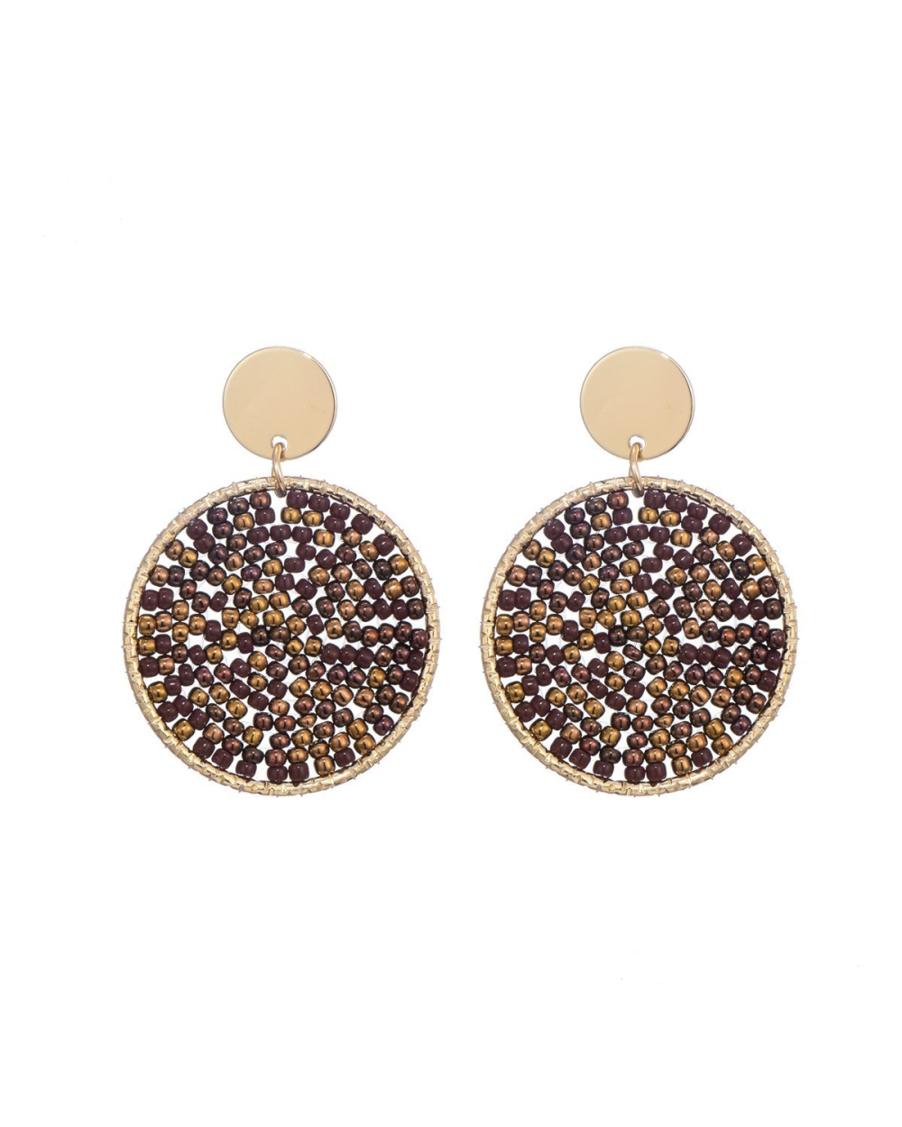 RONDE STATEMENT OORBELLEN AUBERGINE
