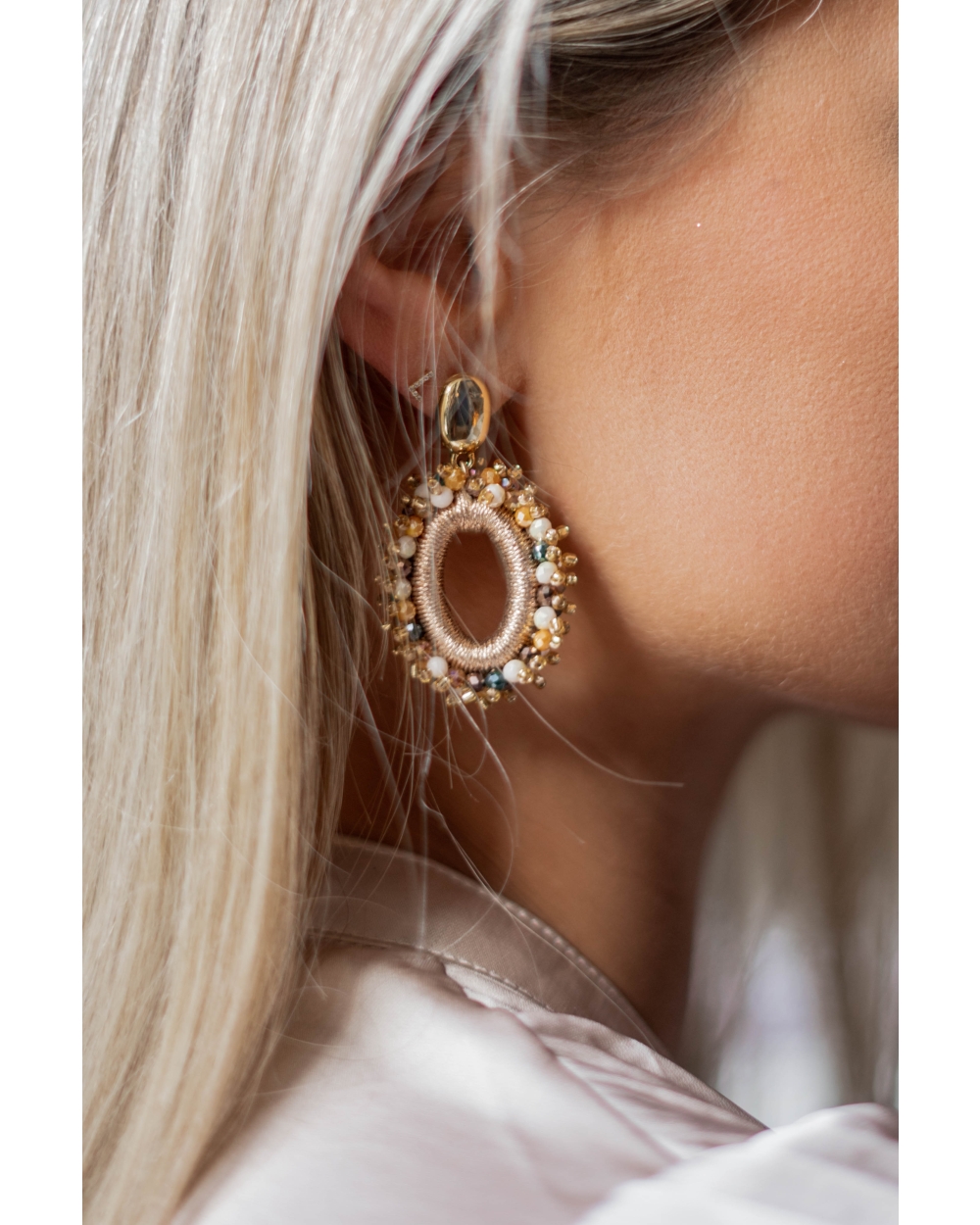 Gossip OVALEN STATEMENT OORBELLEN Beige
