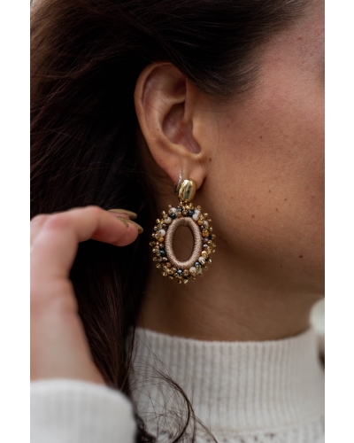 Gossip OVALEN STATEMENT OORBELLEN Beige
