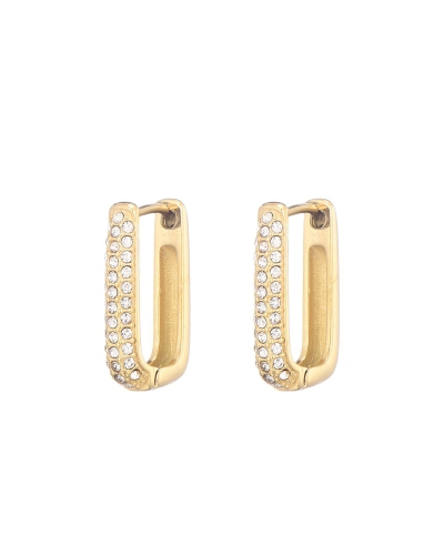 RECHTHOEKIGE OORBELLEN STRASS SMALL