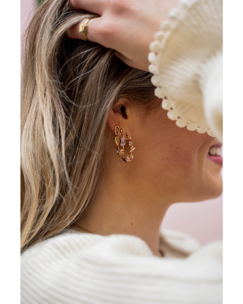 CHAIN OORBELLEN BISOUS GOUD