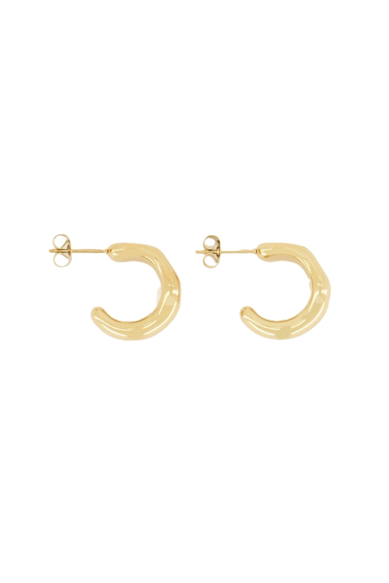 OPEN OORRING MET STRUCTUUR GOUD