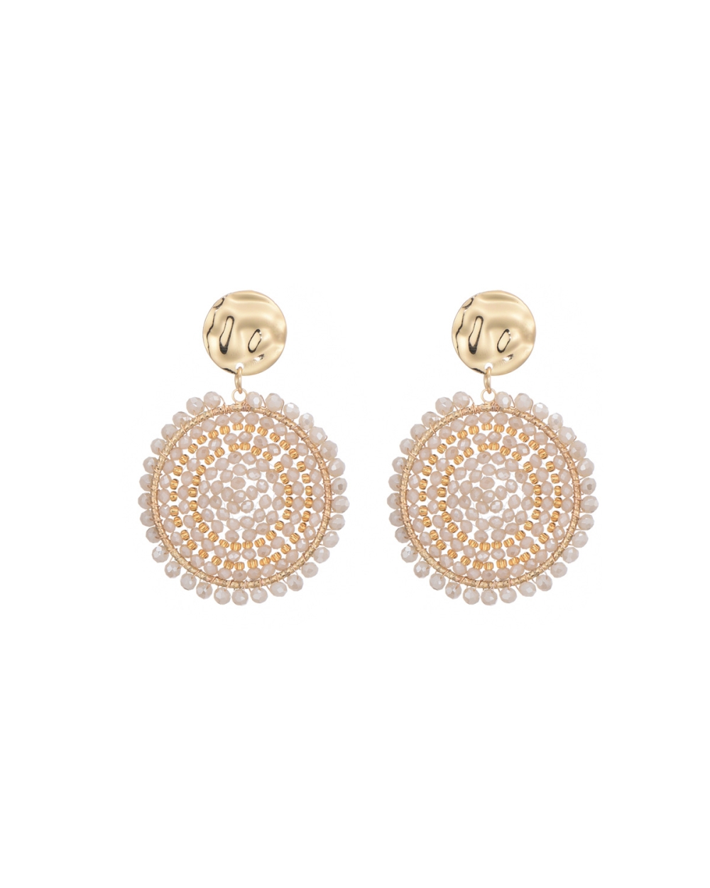 OORBELLEN ROND BEIGE