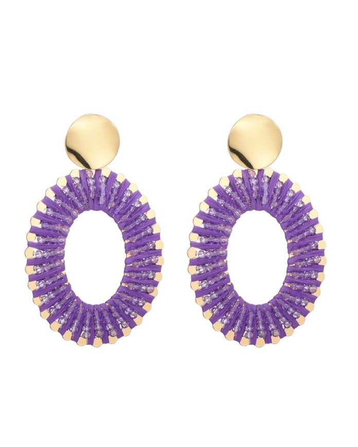 OVALEN RAFFIA OORBELLEN PAARS