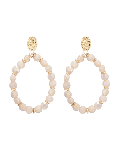 Gossip OVALEN OORBELLEN KRALEN BEIGE