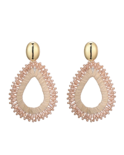 Gossip DRUPPEL OORBELLEN RAFFIA BEIGE