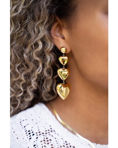 My Jewellery STATEMENT OORBELLEN MET DRIE HARTJES GOUD