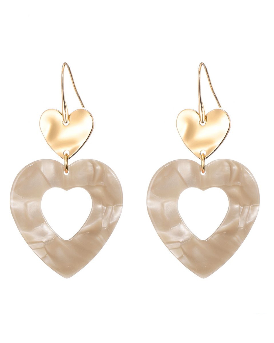 OORBEL MET OPEN HARTJE BEIGE