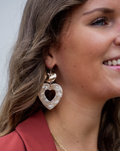 Gossip OORBEL MET OPEN HARTJE BEIGE