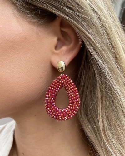DRUPPEL OORBELLEN LUX FUCHSIA