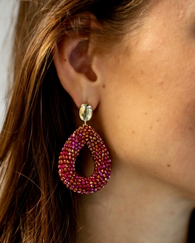 DRUPPEL OORBELLEN LUX FUCHSIA