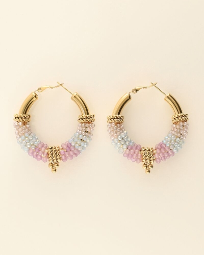 My Jewellery OORRINGEN CHUNKY BLAUWE KRALEN