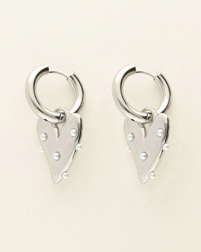 My Jewellery Earrings big heart & pearls MJ09316