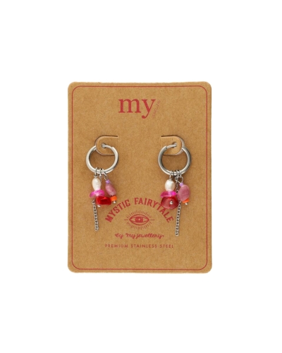 My Jewellery OORBELLEN MET GEKLEURDE STEENTJES ZILVER
