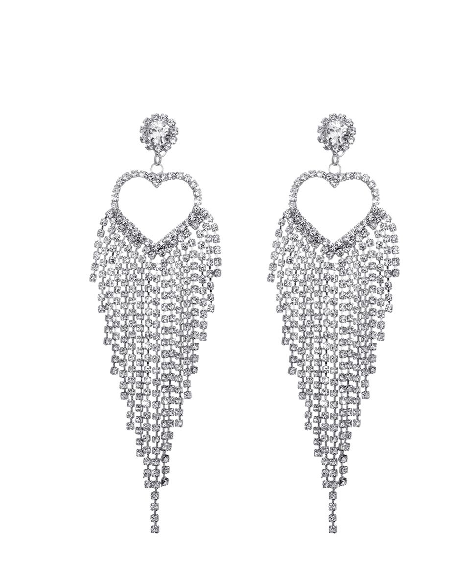 STATEMENT OORBELLEN HART STRASS ZILVER