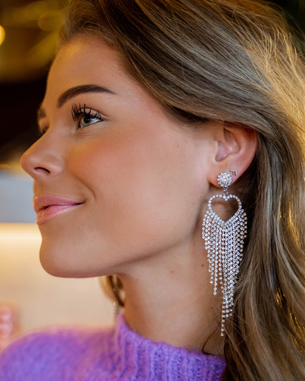 STATEMENT OORBELLEN HART STRASS ZILVER