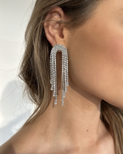 Gossip OORSTEKER WATERVAL CRYSTAL ZILVER