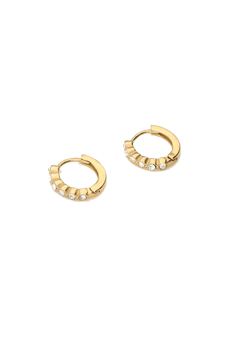 MINI OORRINGEN MET STRASS GOUD