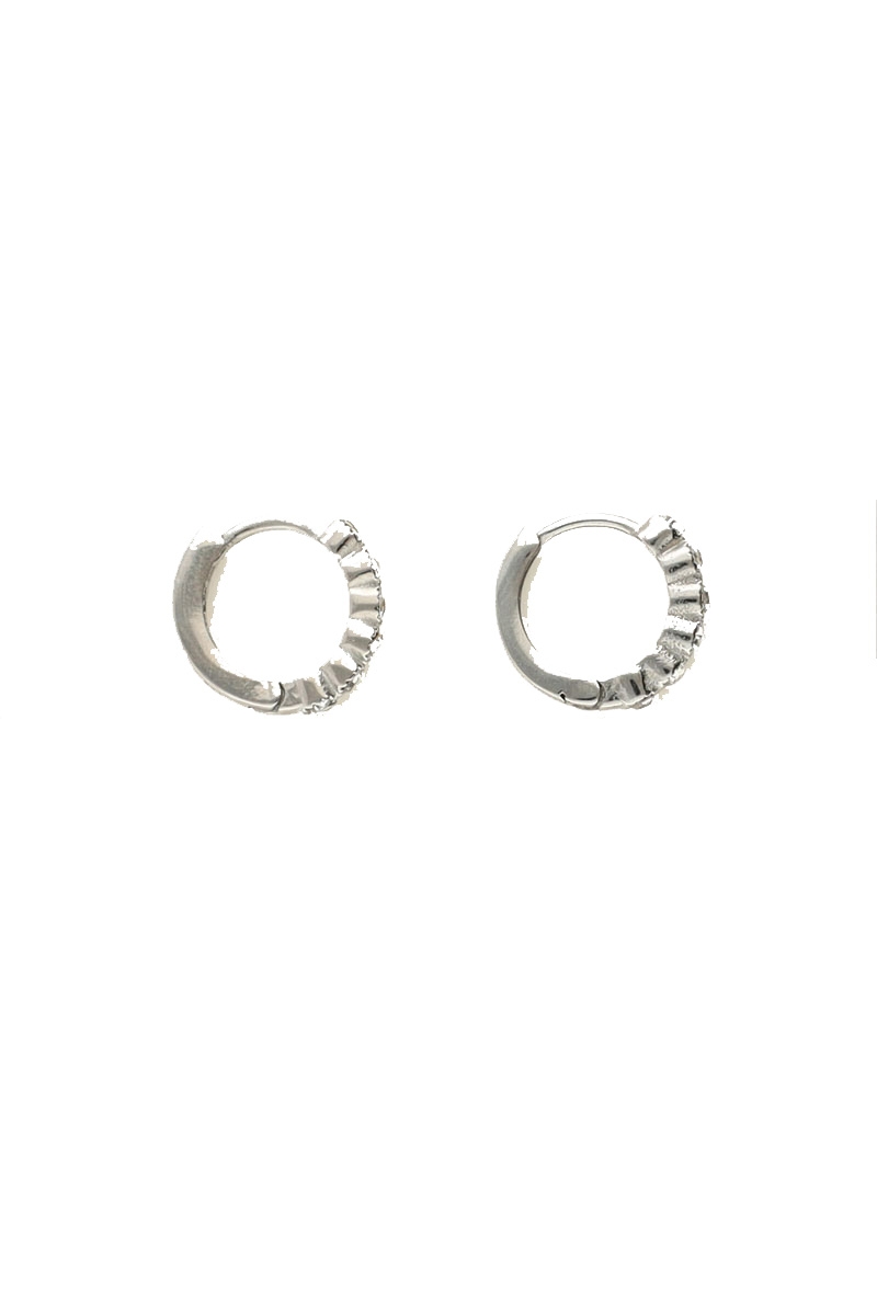 MINI OORRINGEN MET STRASS ZILVER