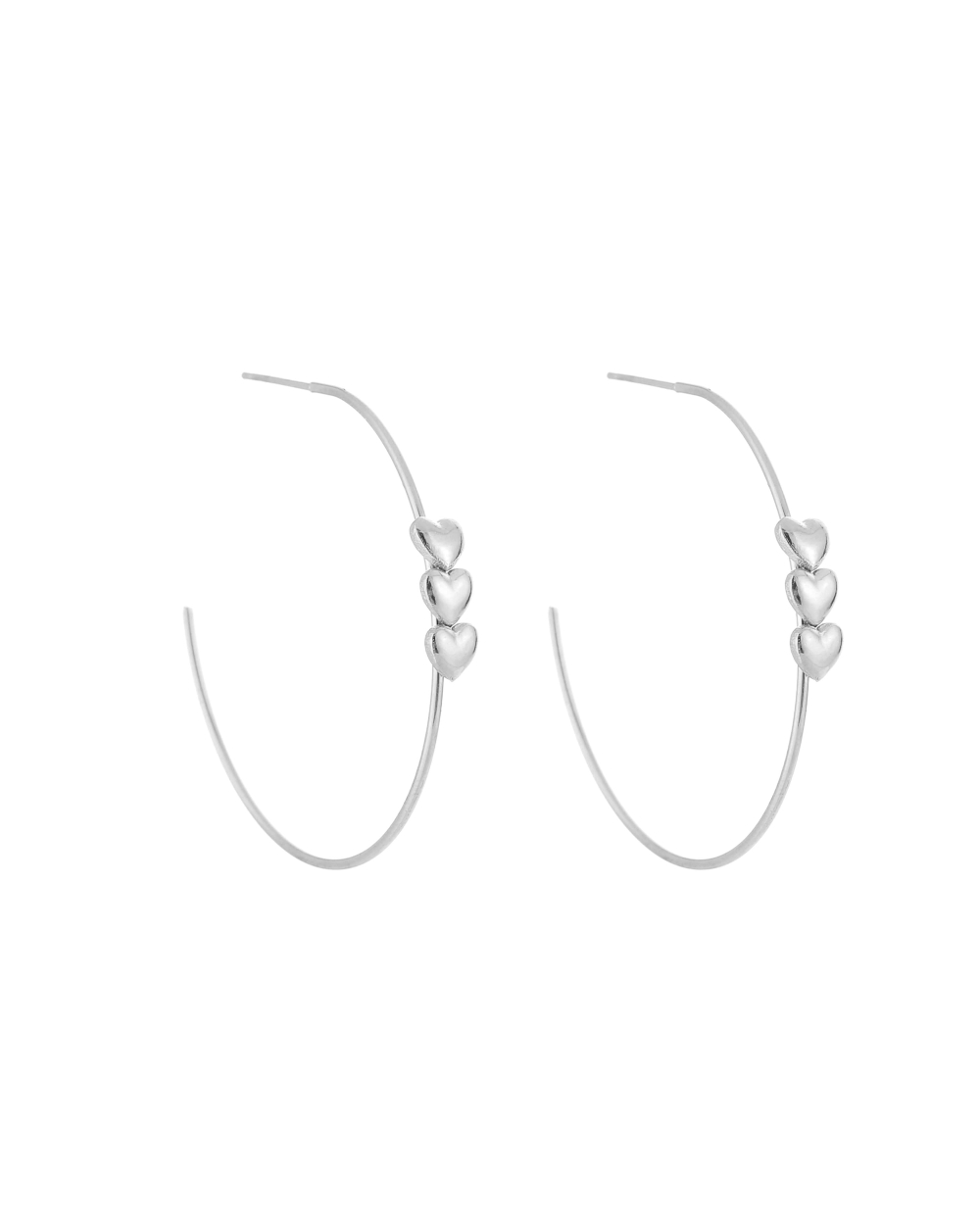 HOOPS MET DRIE HARTJES ZILVER