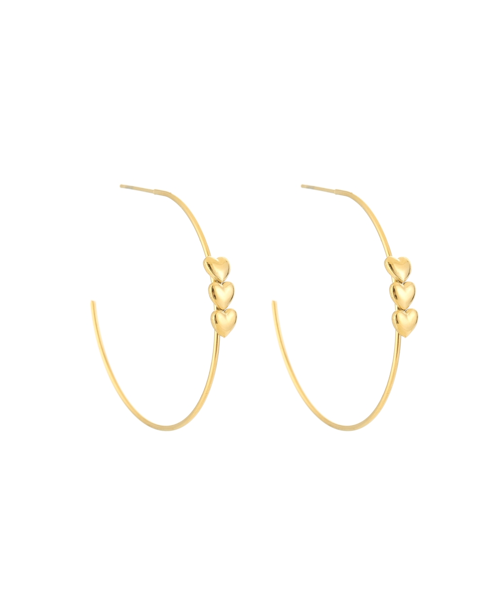 HOOPS MET DRIE HARTJES GOUD