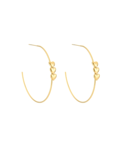 Gossip HOOPS MET DRIE HARTJES GOUD