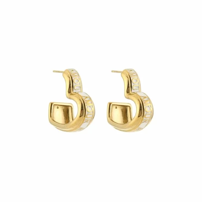 OORSTEKER AMOUR GOUD/WIT