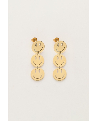 SMILEY OORBELLEN KLEIN GOUD
