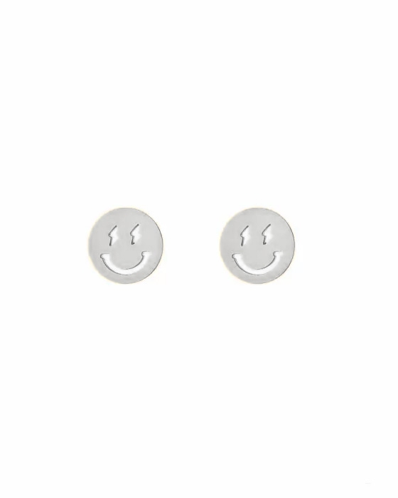 OORKNOPJE SMILEY ZILVER