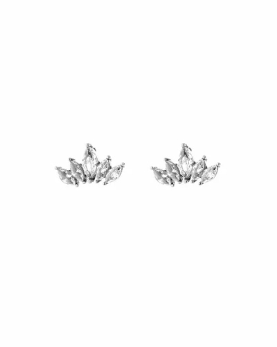 Gossip OORKNOPJE ZIRKONIA LEAF ZILVER