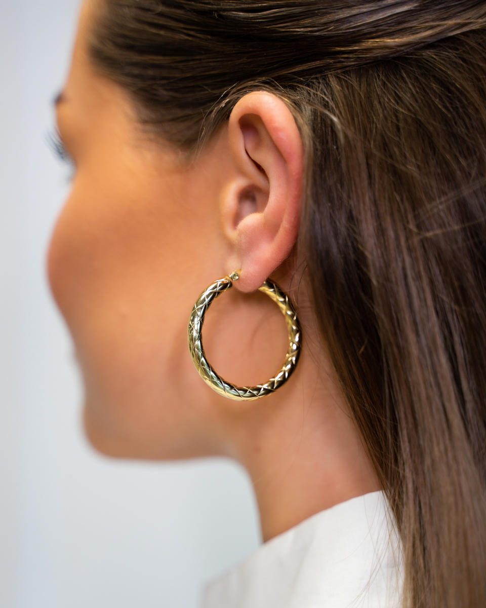 OORRINGEN MET STRUCTUUR SMALL GOUD