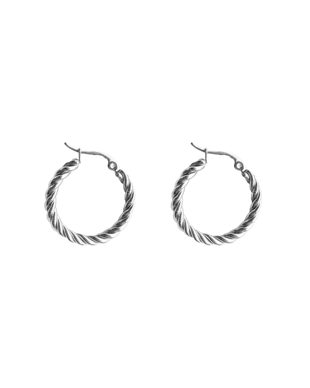 ESSENTIAL HOOPS GEDRAAID ZILVER