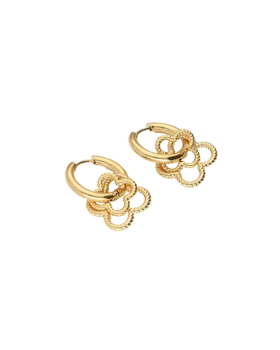 My Jewellery OORRINGEN DUBBELE KLAVER GOUD