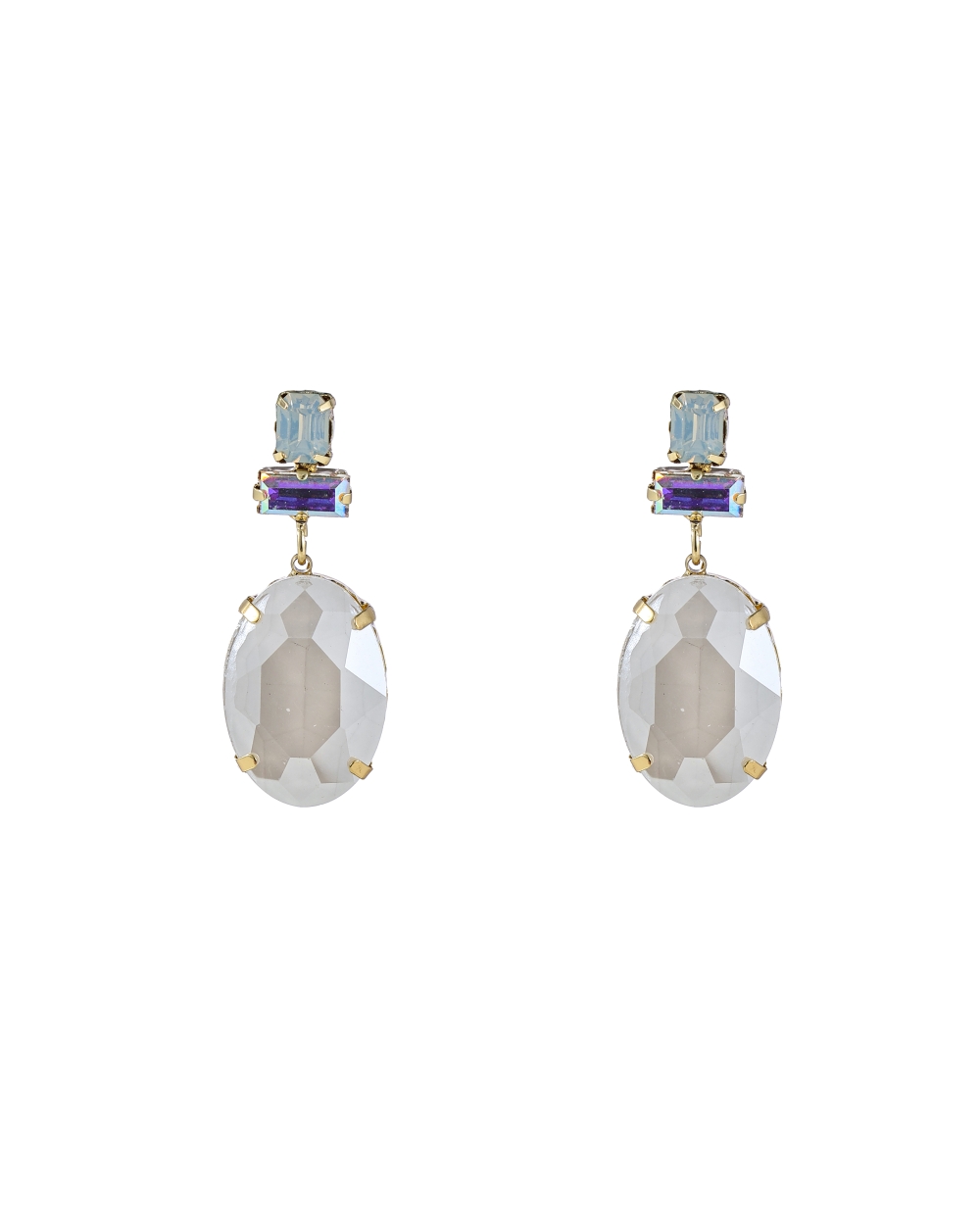 CRYSTAL OORBELLEN WIT
