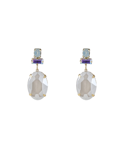 CRYSTAL OORBELLEN WIT
