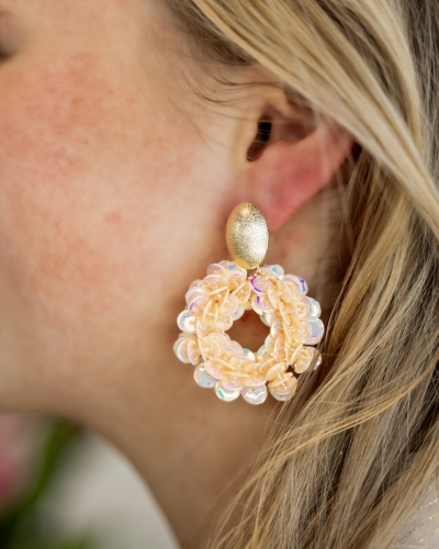 Gossip SEQUIN OORBELLEN ORANJE