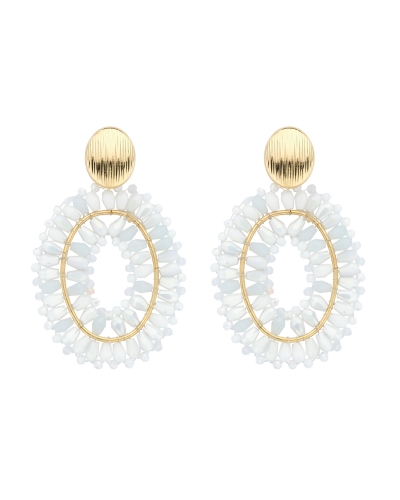 Gossip OVALEN OORSTEKERS BEADS WIT