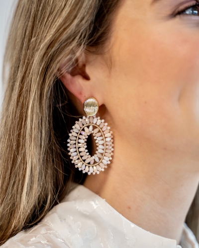 Gossip OVALEN OORSTEKERS BEADS NUDE
