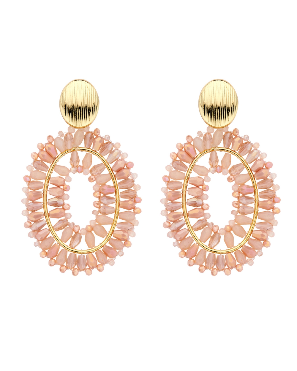 OVALEN OORSTEKERS BEADS ZALM