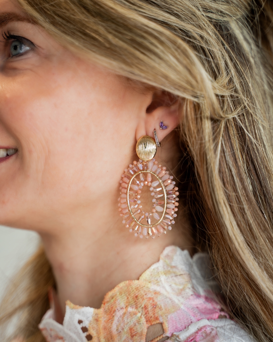 OVALEN OORSTEKERS BEADS ZALM