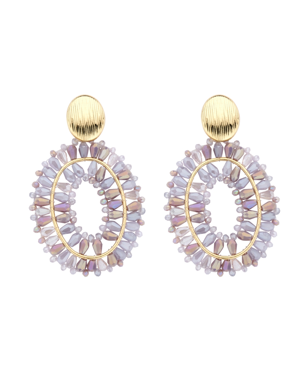 OVALEN OORSTEKERS BEADS LILA