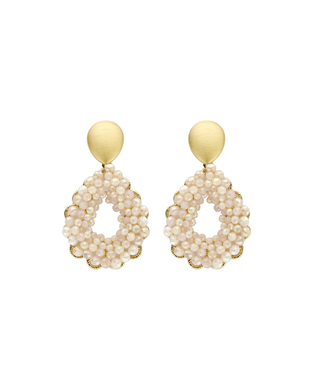 OORBELLEN DRUPPEL BEADS NUDE