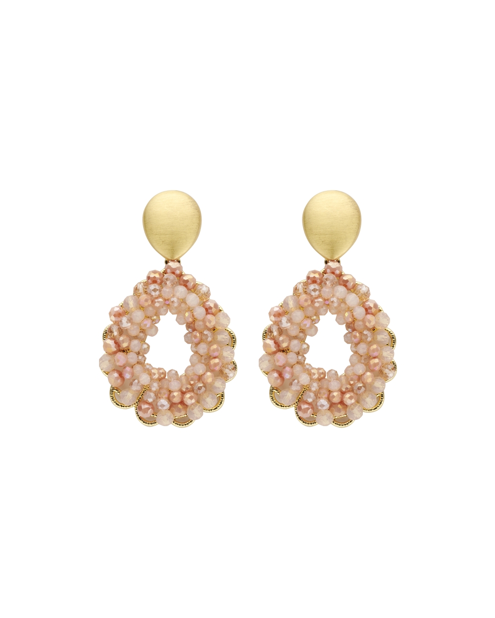 OORBELLEN DRUPPEL BEADS ZALM