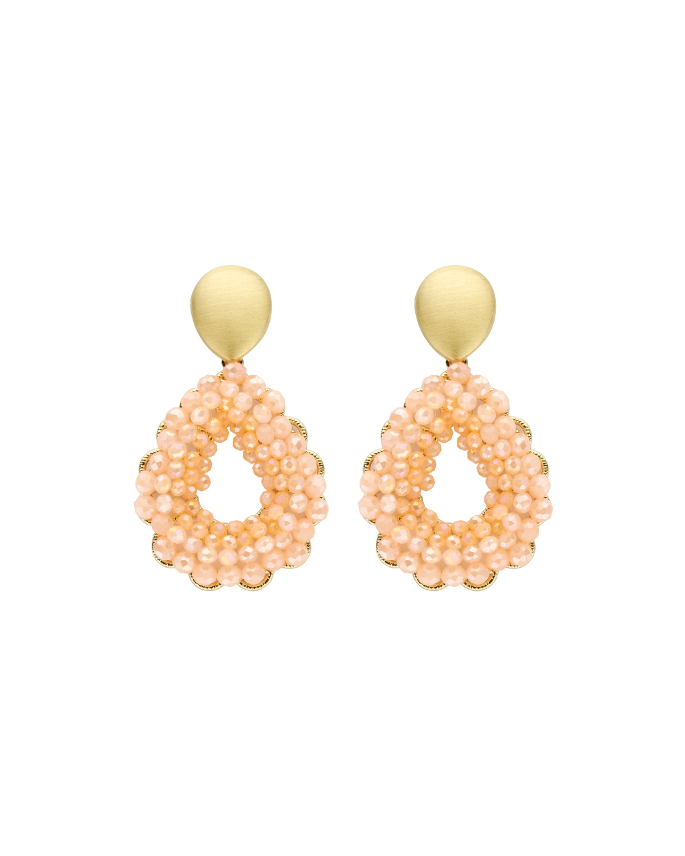 OORBELLEN DRUPPEL BEADS ORANJE