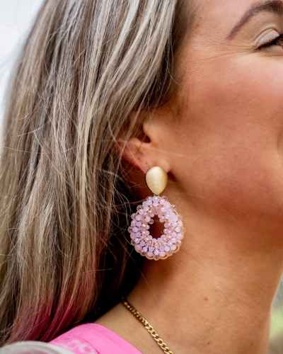 OORBELLEN DRUPPEL BEADS LICHTROZE
